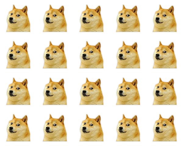 Doge Doge Much Wow Meme Shiba Inu Stickers 20 PCS Vinyl Decal Set for Water Bottles Laptops Phones 4 Inch