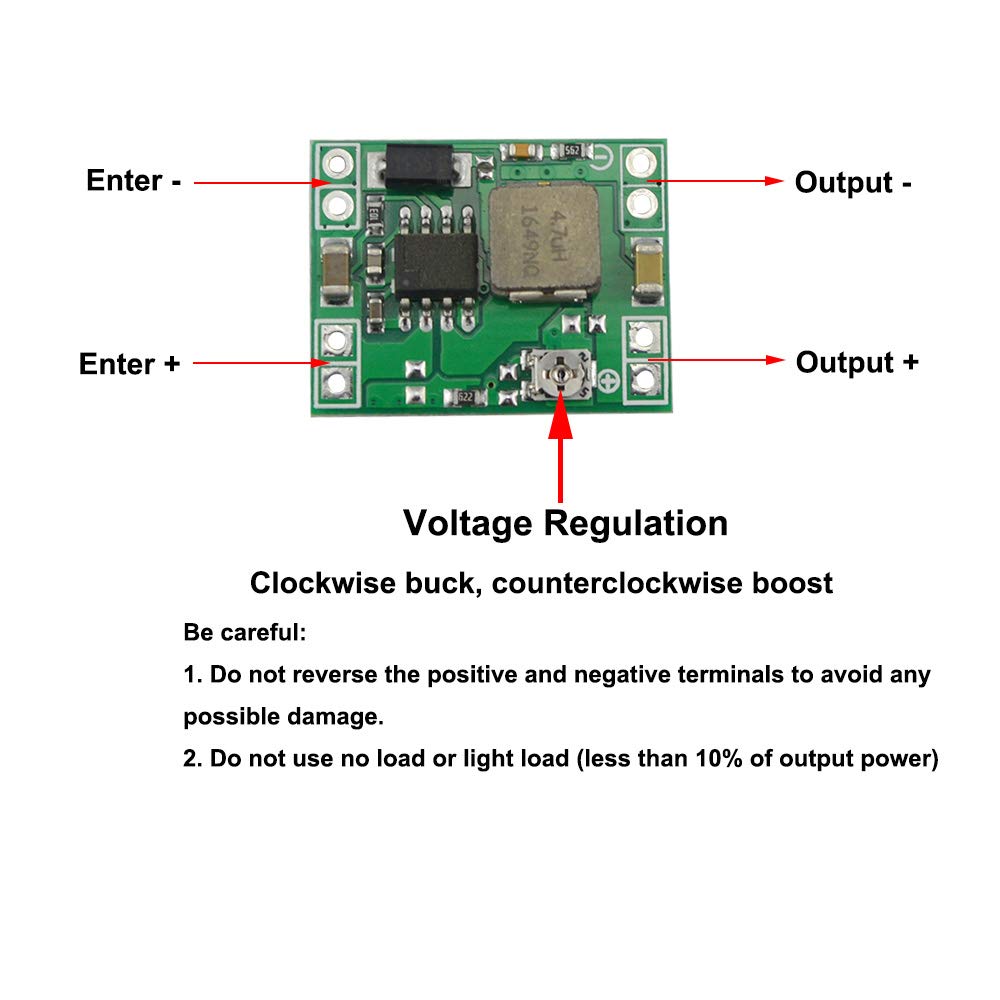 FULARR 10Pcs Premium MP1584EN DC to DC Buck Converter Set Adjustable Step-Down Voltage Regulator Ultra Small 3A Power Supply - View 3 of 4