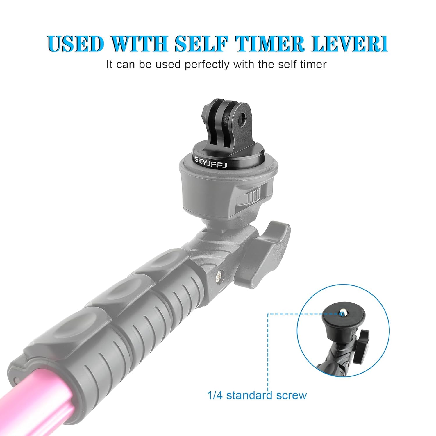 SKYJFFJ SKYJFFJ Aluminum Tripod Adapter for Monopod Mount Compatible with GoPro Hero 8 9 10 11 12 and DJI OSMO - View 4 of 7