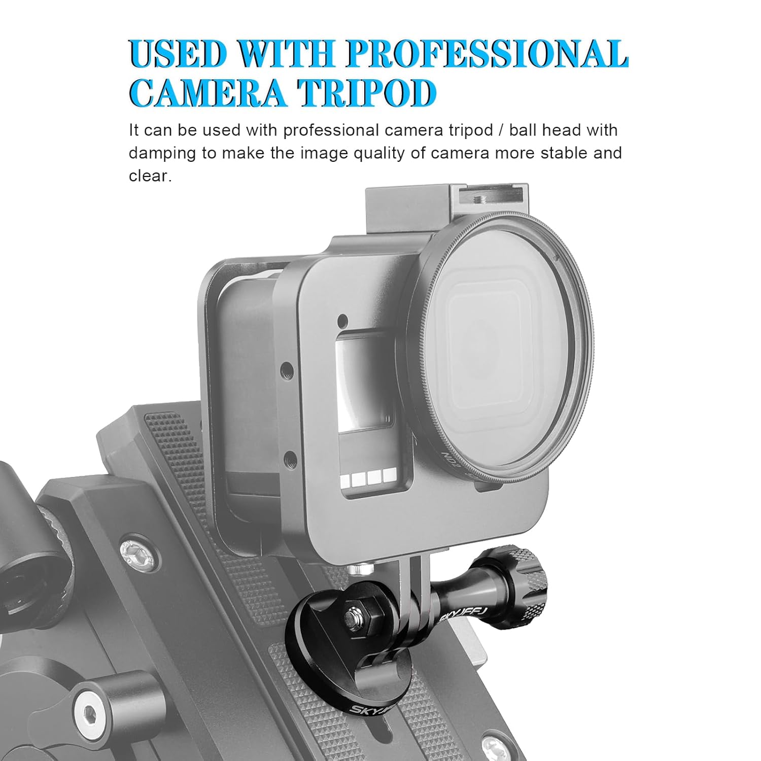 SKYJFFJ SKYJFFJ Aluminum Tripod Adapter for Monopod Mount Compatible with GoPro Hero 8 9 10 11 12 and DJI OSMO - View 5 of 7