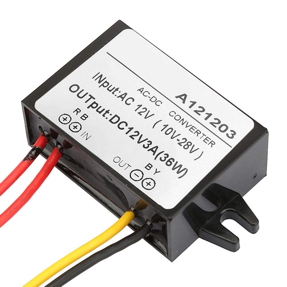 Walfront Step Down Voltage Converter AC 10-28V to DC 12V Power Module Waterproof 3A for Car Voltage Regulator Rectifier - View 3 of 9