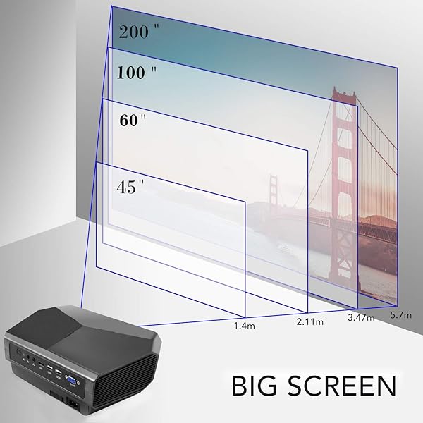 NUNET Nuprojector Bright Home Theater Projector Portable Full HD 1080p LED with Speaker 35-100 Inch Projection Size 2024 Version Rifle - View 7 of 10