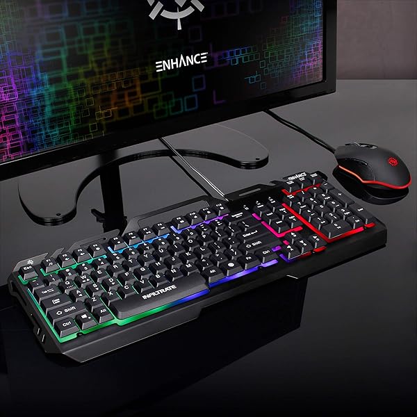 ENHANCE ENHANCE KL2 Gaming Keyboard: Quiet, RGB Lighting, Turbo Mode, Anti-Ghosting & Slim Metal Design - View 10 of 10
