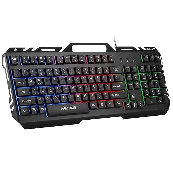 ENHANCE ENHANCE KL2 Gaming Keyboard: Quiet, RGB Lighting, Turbo Mode, Anti-Ghosting & Slim Metal Design - View 2 of 10