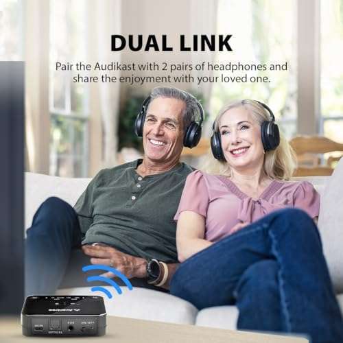 Avantree Avantree Audikast Plus: Bluetooth 5.3 Audio Transmitter for TV - Low Latency, Dual Link, 100ft Range, Optical & AUX Output - View 6 of 8