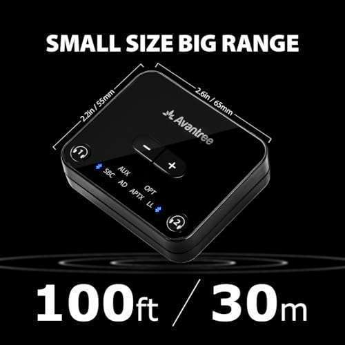 Avantree Avantree Audikast Plus: Bluetooth 5.3 Audio Transmitter for TV - Low Latency, Dual Link, 100ft Range, Optical & AUX Output - View 7 of 8