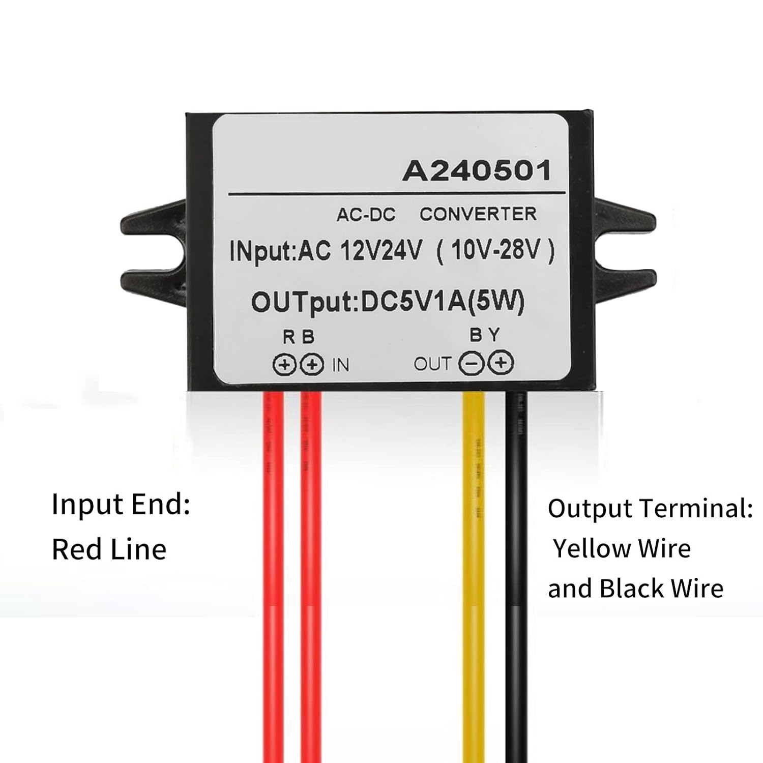 Waterproof AC to DC Buck Converter 12V 24V to 5V Voltage Regulator Power Module for Car Step Down 1A