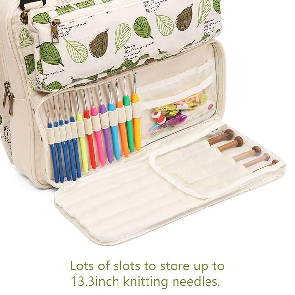 LAVIEVERT Shop LAVIEVERT Knitting Tote Bag - Perfect Yarn Storage for Projects, Needles & Crochet Hooks - View 5 of 8