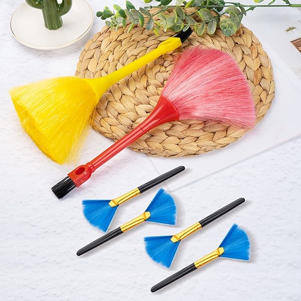 NUOMI Computer Brush Set 2 Pieces Double Ended Duster and 4 Pieces Fan Brushes for Keyboard Cleaning and Dusting Electronic Devices - View 2 of 7