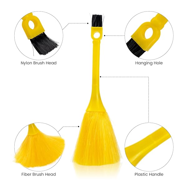 NUOMI Computer Brush Set 2 Pieces Double Ended Duster and 4 Pieces Fan Brushes for Keyboard Cleaning and Dusting Electronic Devices - View 4 of 7