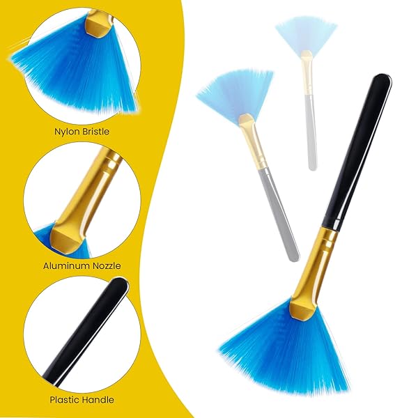 NUOMI Computer Brush Set 2 Pieces Double Ended Duster and 4 Pieces Fan Brushes for Keyboard Cleaning and Dusting Electronic Devices - View 5 of 7