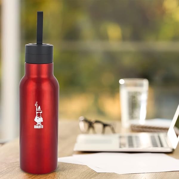 Bialetti Bialetti Stainless Steel Water Bottle 25oz Double Layered Vacuum Insulated Keeps Drinks Cold for 24 Hours Hot for 12 Hours Red - View 2 of 5