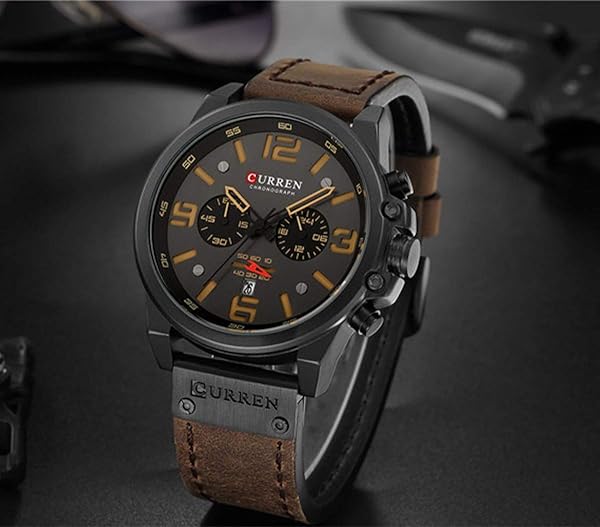 Gosasa Buy Gosasa Men's Sport Chronograph Quartz Watch - Brown Leather, 30M Waterproof, Military Style - View 7 of 7