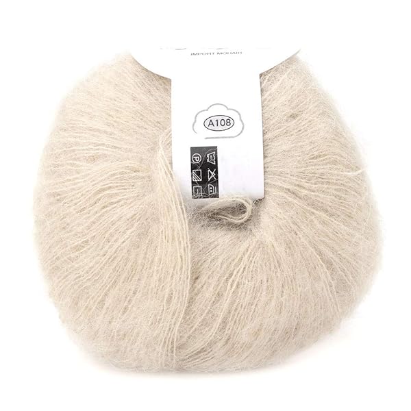 Soft Mohair Angora Wool Yarn for DIY Knitting & Crochet - Popular Beige Color