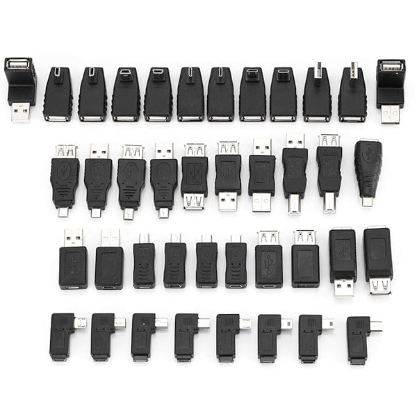 40PCS Lazmin USB Adapter Kit - Versatile USB2.0 Connectors Compatible with USB1.1/1.0 for Easy Connectivity