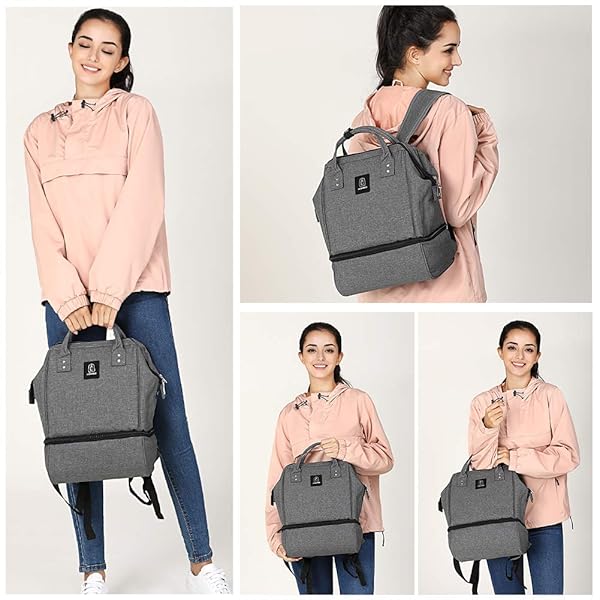 MOMIGO Breast Pump Backpack Cooler Moistureproof Double Layer USB Charging Large Grey Black for Outdoor Working Mothers - View 2 of 7