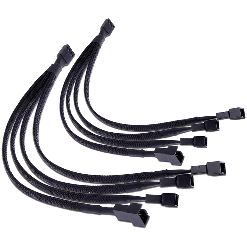 TeamProfitcom TeamProfitcom 4 Pin PWM Fan Splitter Cable - 2 Pack Braided Y Adapter for Desktop CPU Fans (10 inches)