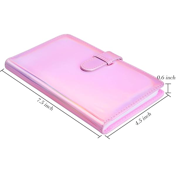 Sunmns Sunmns Bright Pink PU Leather Photo Album for Fujifilm Instax Mini 12 11 9 8 90 8+ 26 7s and Polaroid Snap Zip Z2300 PIC-300 Film - View 3 of 7