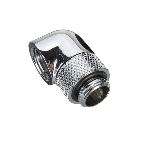 Floratek Floratek 90 Degree Fitting Male to Female Extender Adapter for Water Cooling 4-Pack Silver Metal Rigid PETG Tubing Connector - View 5 of 10
