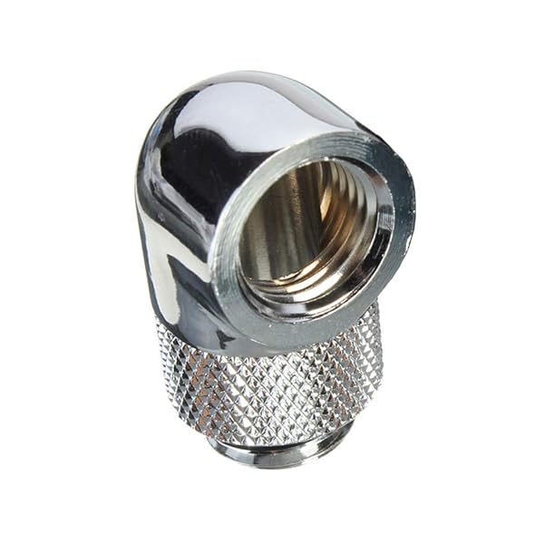 Floratek Floratek 90 Degree Fitting Male to Female Extender Adapter for Water Cooling 4-Pack Silver Metal Rigid PETG Tubing Connector - View 6 of 10