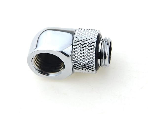 Floratek Floratek 90 Degree Fitting Male to Female Extender Adapter for Water Cooling 4-Pack Silver Metal Rigid PETG Tubing Connector - View 7 of 10