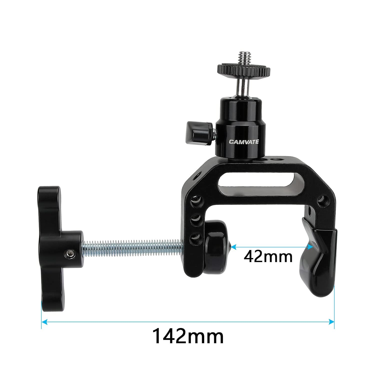 CAMVATE CAMVATE Heavy Duty C Clamp Articulated Ball Head Support Holder with Black Locking Knob 2171 - View 4 of 6