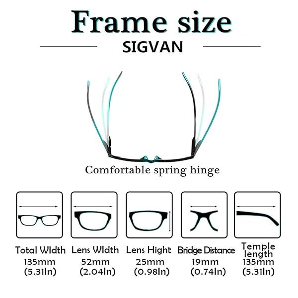 SIGVAN 5 Pack Spring Hinge Reading Glasses Rectangular Fashion Quality Readers for Men and Women Medium 4.0 Mix - View 2 of 7