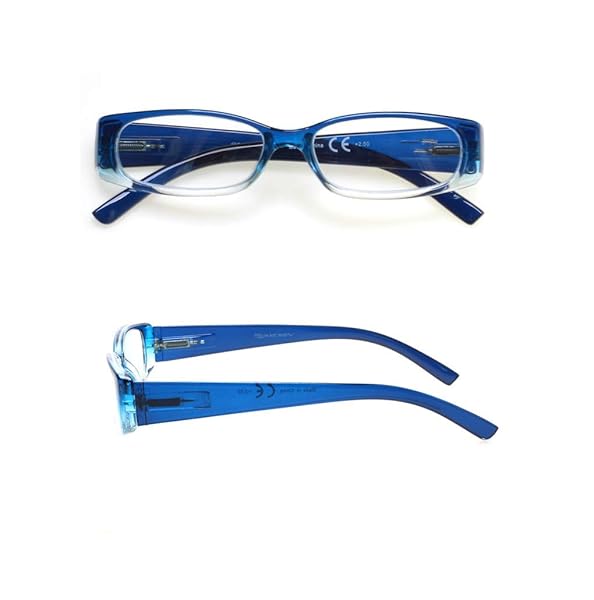 SIGVAN 5 Pack Spring Hinge Reading Glasses Rectangular Fashion Quality Readers for Men and Women Medium 4.0 Mix - View 4 of 7
