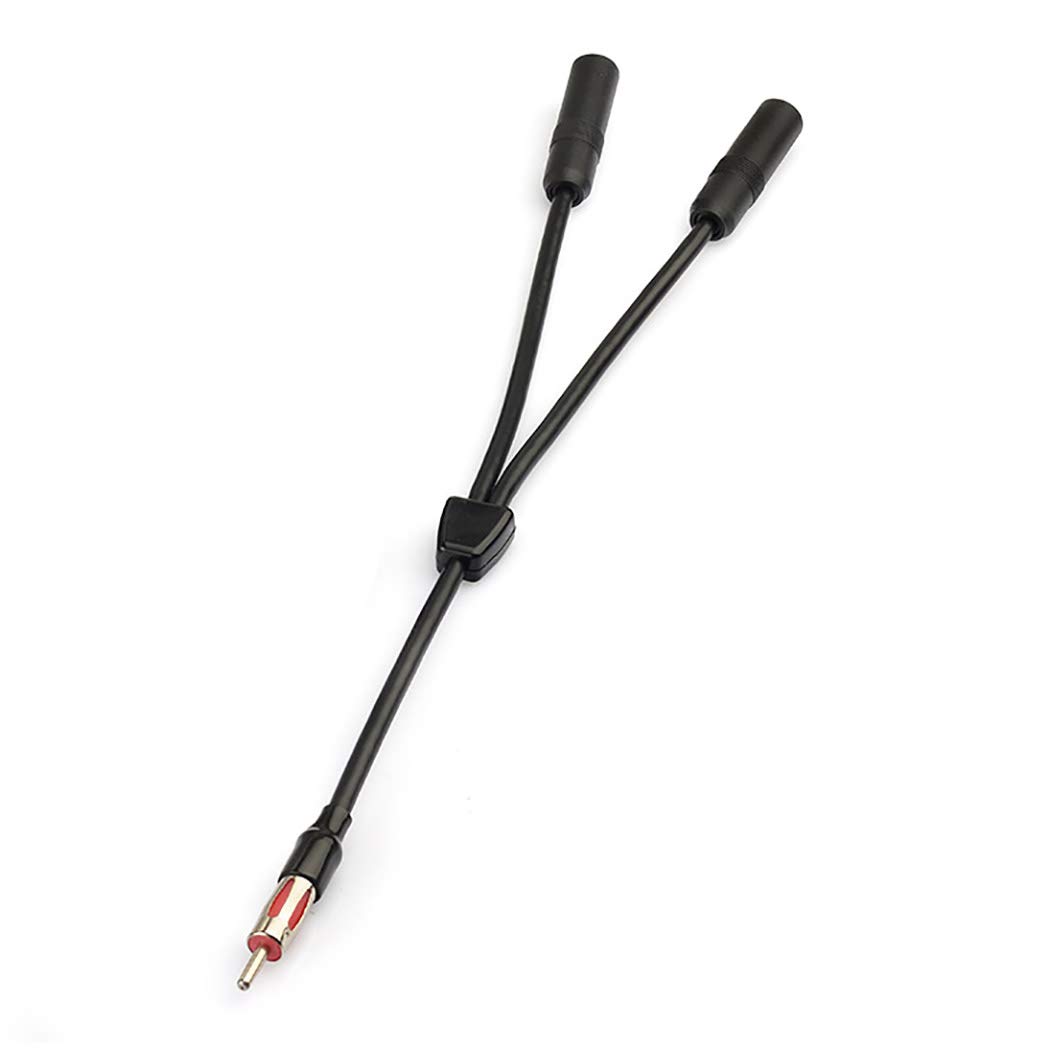 BINGFU Bingfu Car Antenna Splitter: DIN 1 Male to 2 Female Adapter for FM/AM Radio in Trucks & SUVs - View 2 of 6