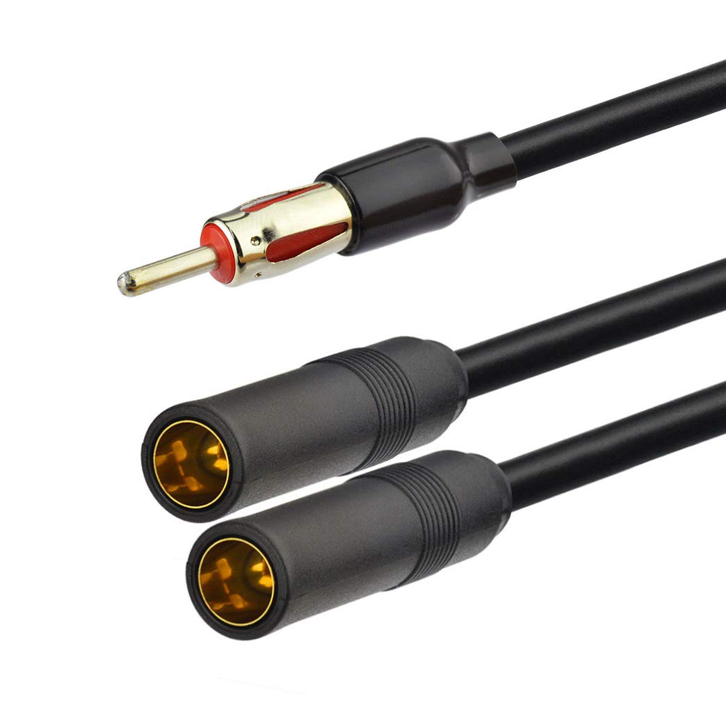 BINGFU Bingfu Car Antenna Splitter: DIN 1 Male to 2 Female Adapter for FM/AM Radio in Trucks & SUVs - View 5 of 6