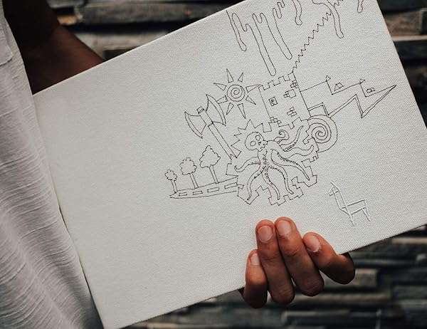 ETCHR Etchr A4 Landscape Sketchbook - 100% Cotton Hot Press Mixed Media Hardcover, 52 Pages, Customizable Cover - Perfect for Artists - View 7 of 8