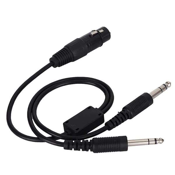 Zopsc Zopsc Aviation Headset Adapter: XLR to GA Dual Plug 5 Pin Female Connector for Aviation Headphones