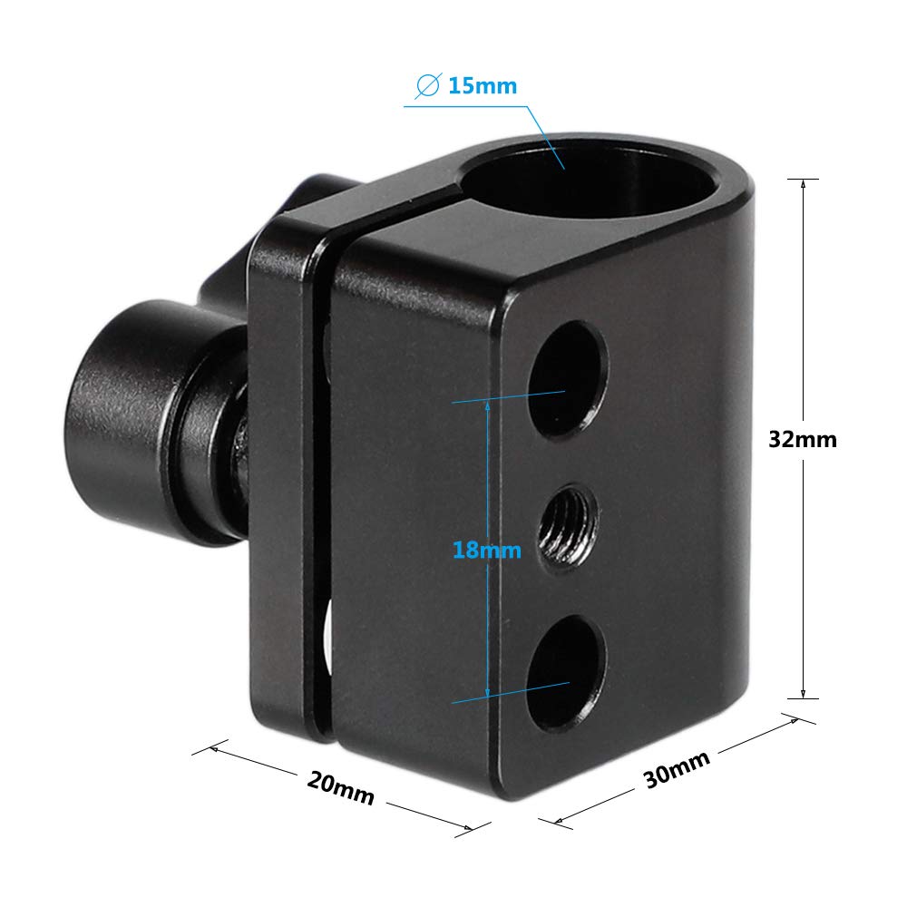 CAMVATE 15mm Rod Clamp Extension Adapter Mount with 1/4-20 Screws for Camera Rig Stability and Versatility 2163 - View 2 of 6