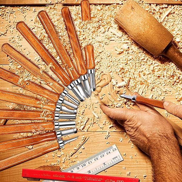 AUGSUN 20 PCS AUGSUN Wood Carving Knife Set - Essential Tools for DIY Sculpting & Carpenters, Perfect for Beginners & Experts - View 3 of 7