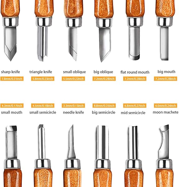 AUGSUN 20 PCS AUGSUN Wood Carving Knife Set - Essential Tools for DIY Sculpting & Carpenters, Perfect for Beginners & Experts - View 7 of 7