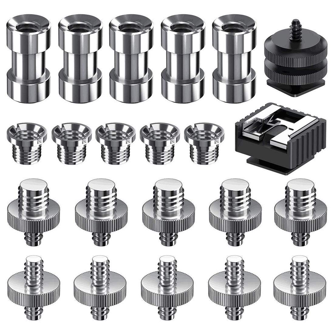 SDTC Tech SDTC Tech 22 pcs Camera Screw Kit Hot Shoe Mount Tripod Screw Adapter for Camera Monopod Ballhead Light Stand