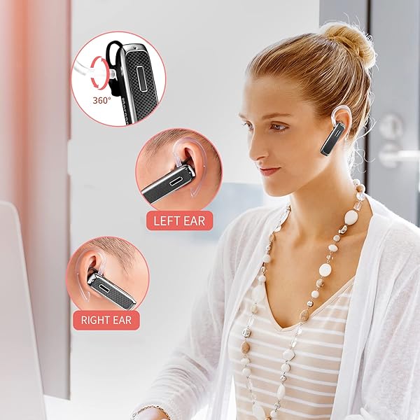 Marnana Buy Marnana Bluetooth Headset 2-Pack: 18H Playtime, Noise Cancelling Mic for iPhone, Samsung, Android - Perfect for Truck Drivers! - View 5 of 7