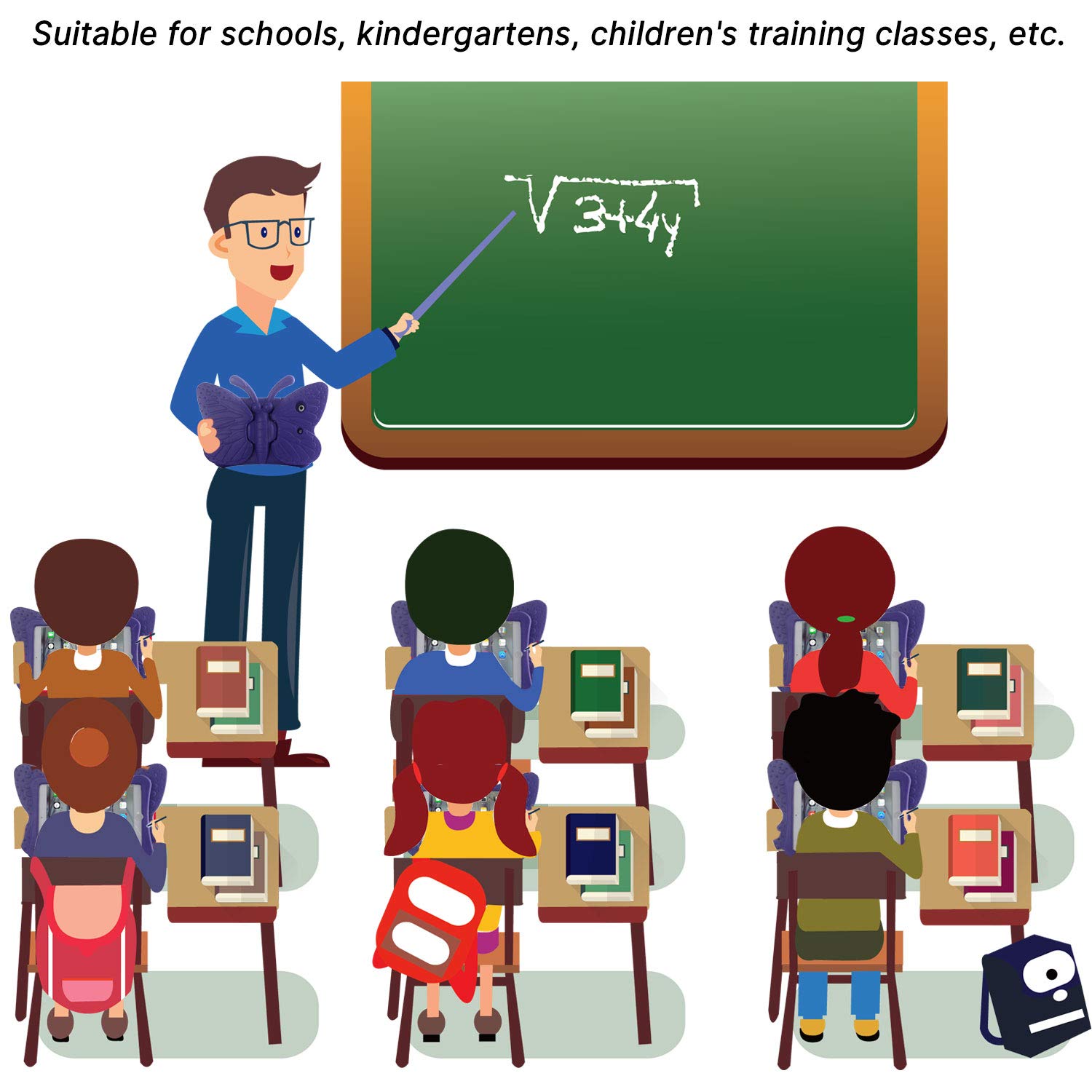 Simicoo Simicoo EVA Butterfly Case for iPad 9, 8, 7, Air 3 & Pro 10.5 - Shockproof, Kids-Friendly, Lightweight Stand Case (Purple) - View 7 of 7