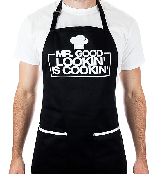 ALLER HOME&KITCHEN Funny Chef Apron for Men Humorous Cooking Apron with Adjustable Straps Deep Pockets Water Stain Resistant Perfect for Gifts