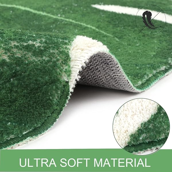 HAOCOO HAOCOO 2x3 Feet Leaves Velveteen Green Non-Slip Bath Mat Soft Microfiber Machine Washable Luxury Rug for Bathroom and Door Decor - View 2 of 7