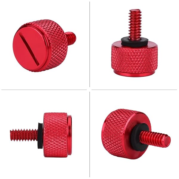 Dweekiy Anodized Aluminum Motorcycle Seat Bolt Mounting Screws - 5 Colors for 1996 & Later Models (Red) - View 5 of 8