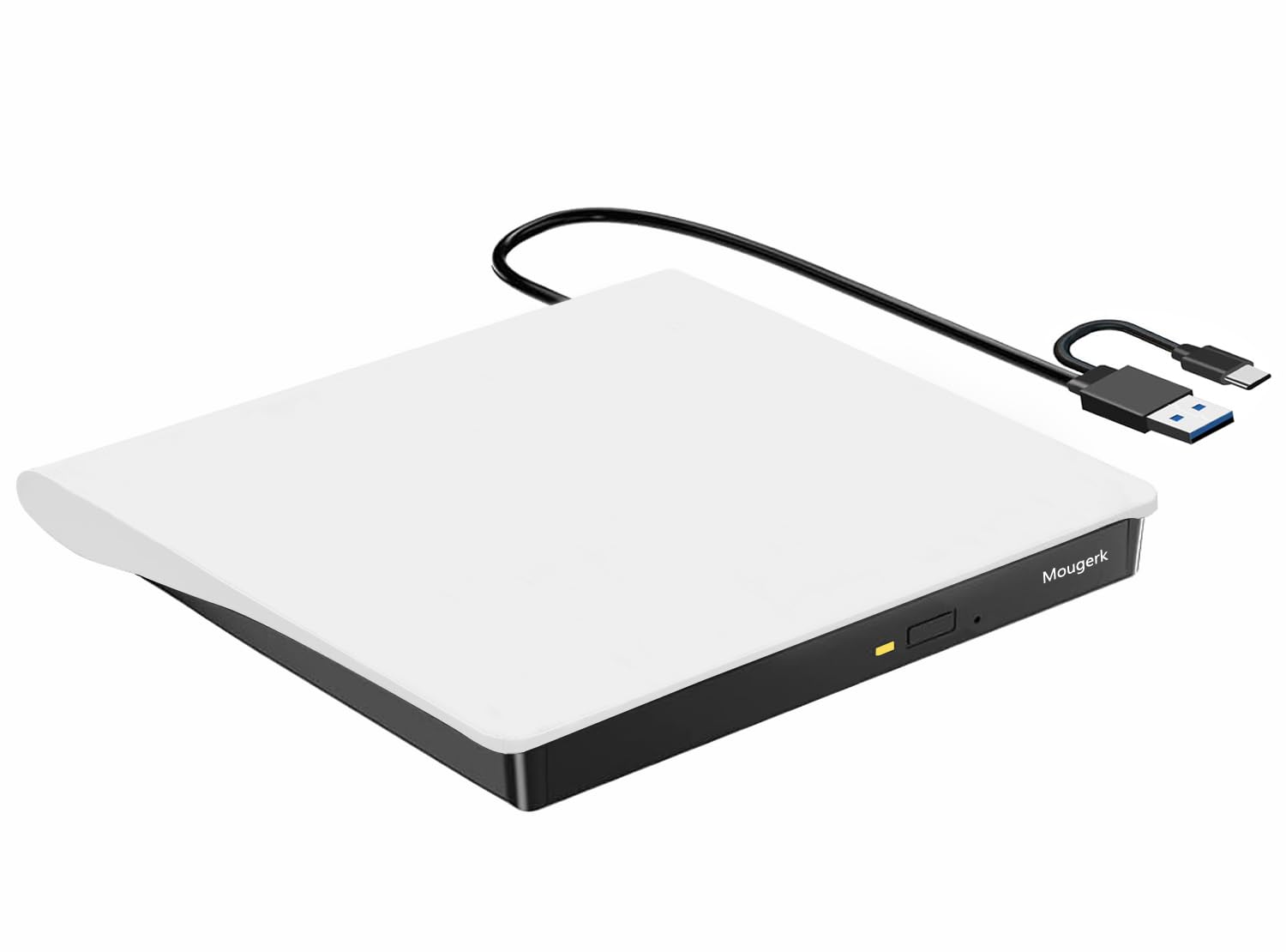 Mougerk Mougerk Portable External DVD Drive Type-C USB 3.0 CD Player for Laptop MacBook Pro Desktops White
