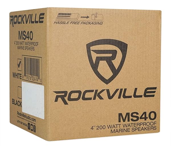 Rockville "Rockville MS40W White 4" Marine Boat Speakers - 200 Watt Compact & Powerful Sound" - View 7 of 7