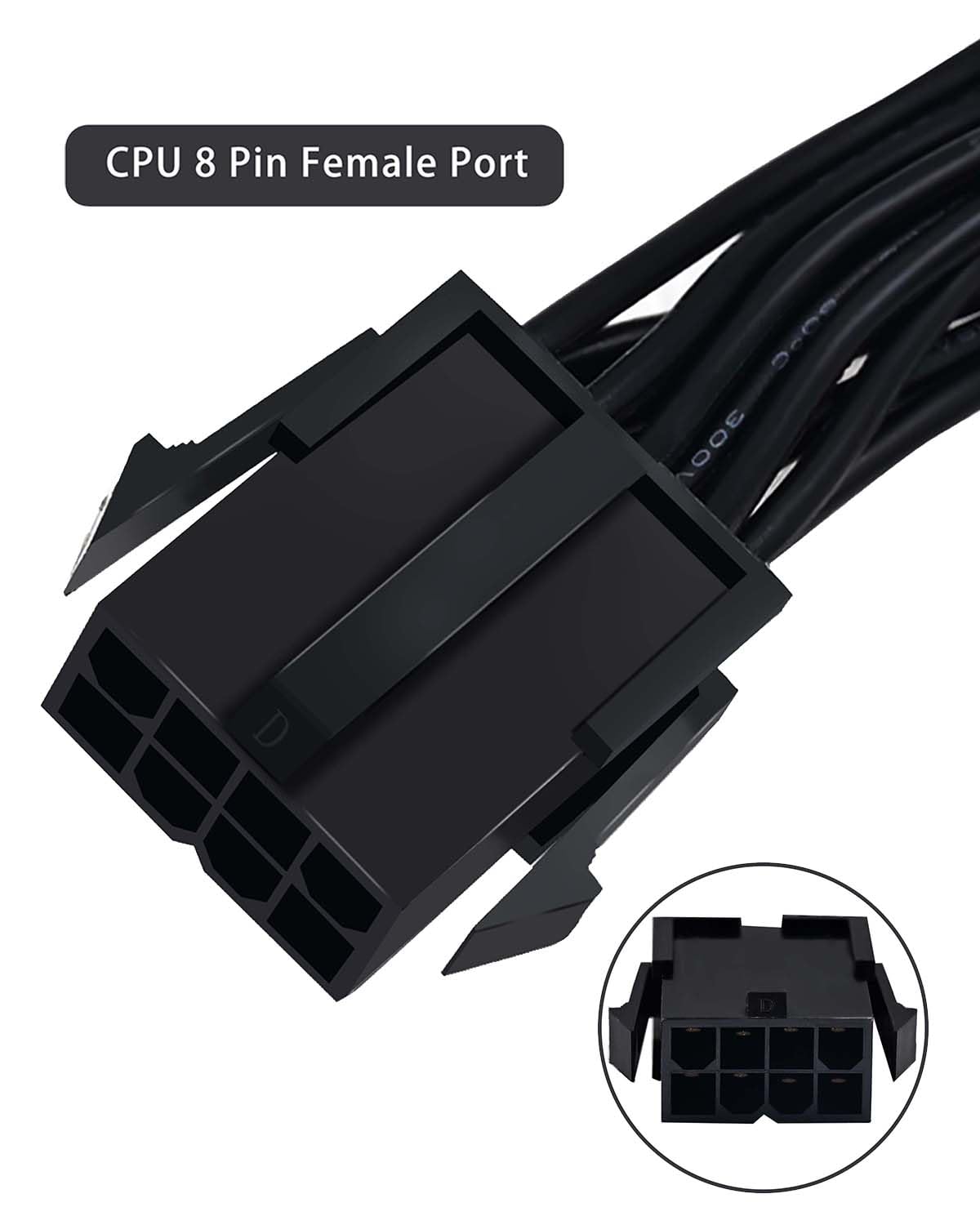 COMeap COMeap 8 Pin to 4 Pin CPU Power Adapter Extension Cable for Motherboard 9.5 inch 24cm Female to Male Converter - View 2 of 7