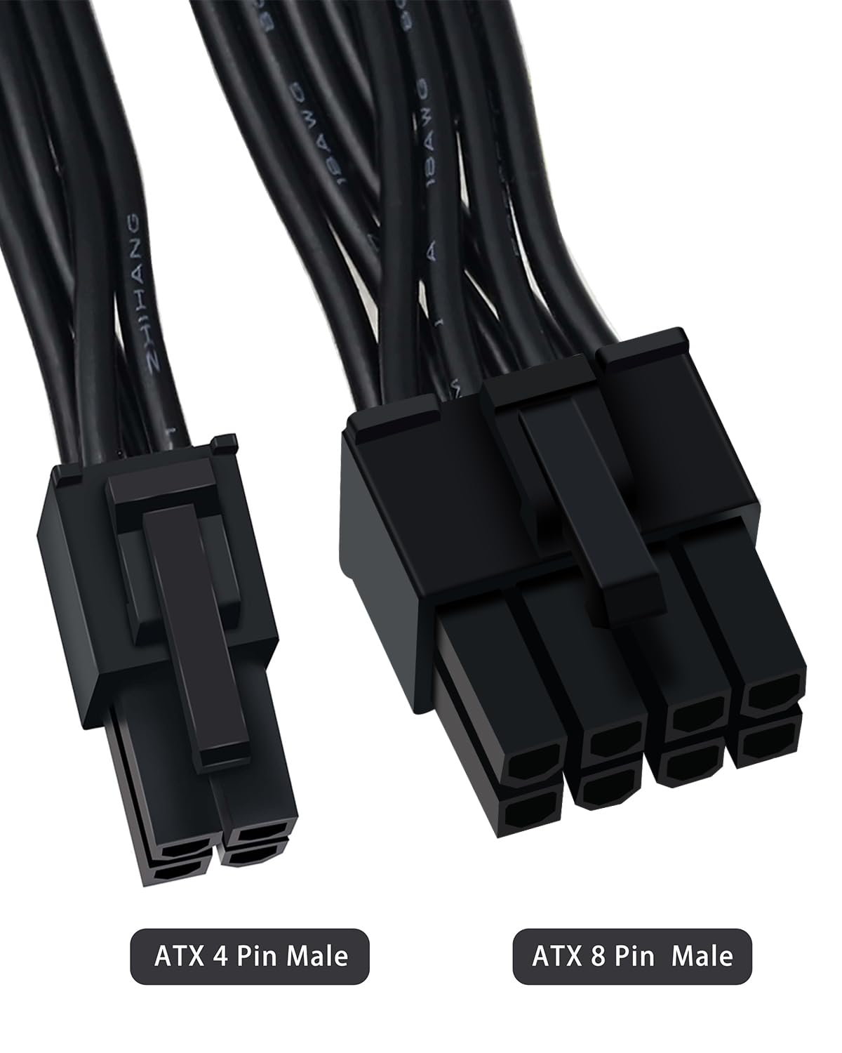 COMeap COMeap 8 Pin to 4 Pin CPU Power Adapter Extension Cable for Motherboard 9.5 inch 24cm Female to Male Converter - View 3 of 7