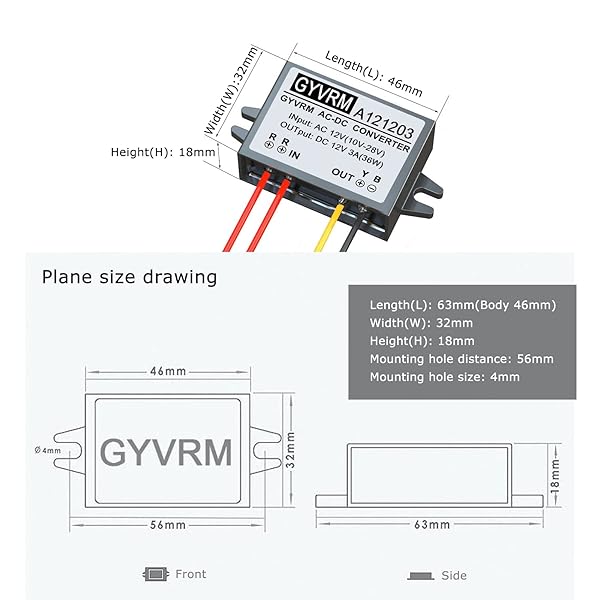 Walfront Step Down Converter Power Module AC 10-28V to DC 12V 3A Efficient Voltage Conversion Solution - View 3 of 9