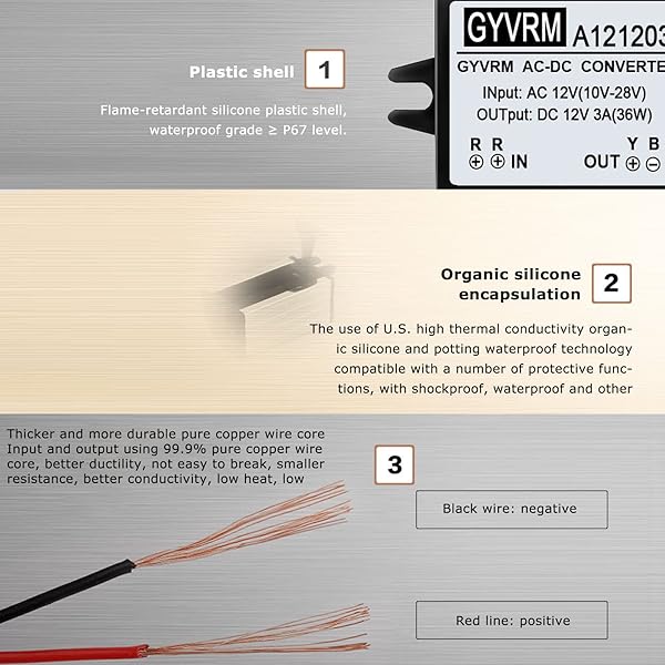 Walfront Step Down Converter Power Module AC 10-28V to DC 12V 3A Efficient Voltage Conversion Solution - View 4 of 9