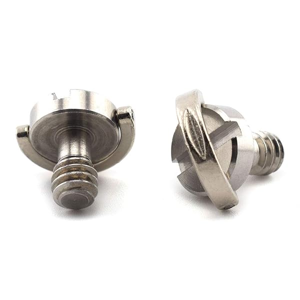 SDTC Tech 1/4 Inch 20 D Ring Camera Fixing Screw SDTC Tech 2 Pack D Shaft Quick Release Plate Mounting Screws 10mm Length for Tripod Monopod Stainless Steel - View 4 of 5