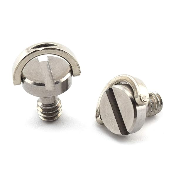 SDTC Tech 1/4 Inch 20 D Ring Camera Fixing Screw SDTC Tech 2 Pack D Shaft Quick Release Plate Mounting Screws 10mm Length for Tripod Monopod Stainless Steel - View 5 of 5