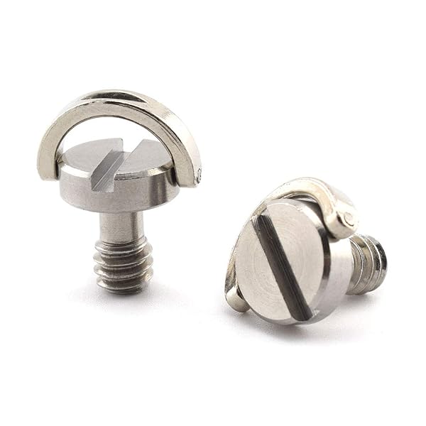 SDTC Tech 1/4 Inch 20 D Ring Camera Fixing Screw SDTC Tech 2 Pack D Shaft Quick Release Plate Mounting Screws 10mm Length for Tripod Monopod Stainless Steel